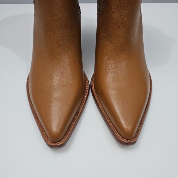 NEW Marc Fisher LTD Elyma Ankle Boot Womens 10 Tan Leather Pointed Toe Western - Picture 5 of 14